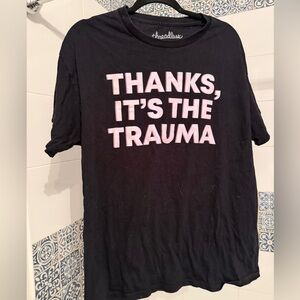 Threadless Black Tee with White Logo Interior Print